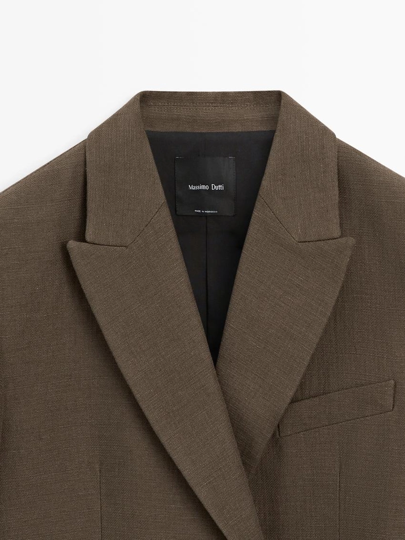 Пиджак из смесовой хлопковой ткани с завязкой