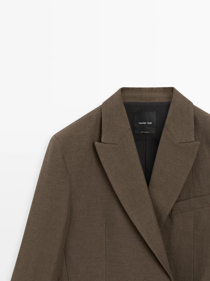 Пиджак из смесовой хлопковой ткани с завязкой