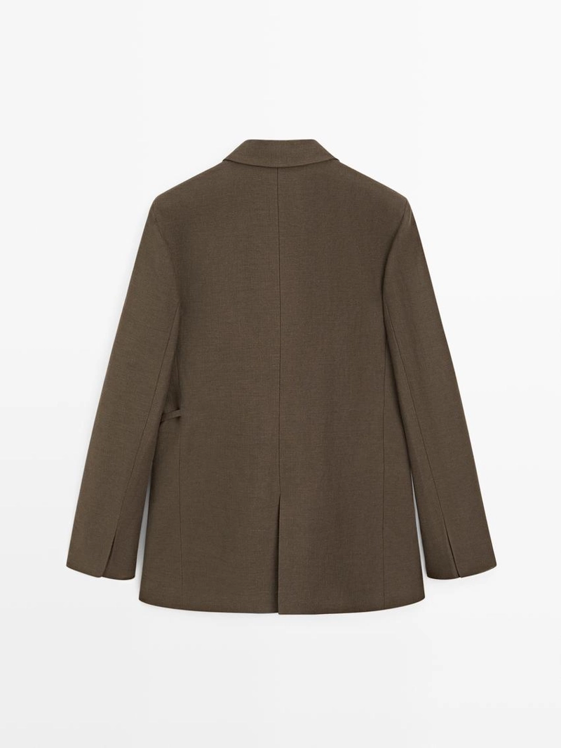 Пиджак из смесовой хлопковой ткани с завязкой