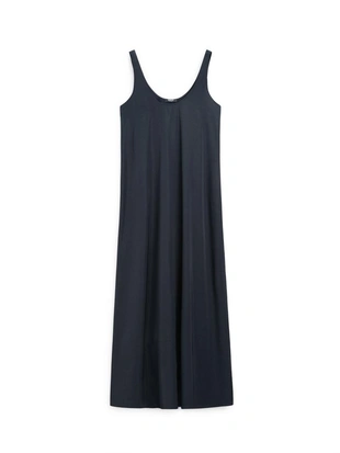 Платье с линией полоски и бретельками- Заказать в России