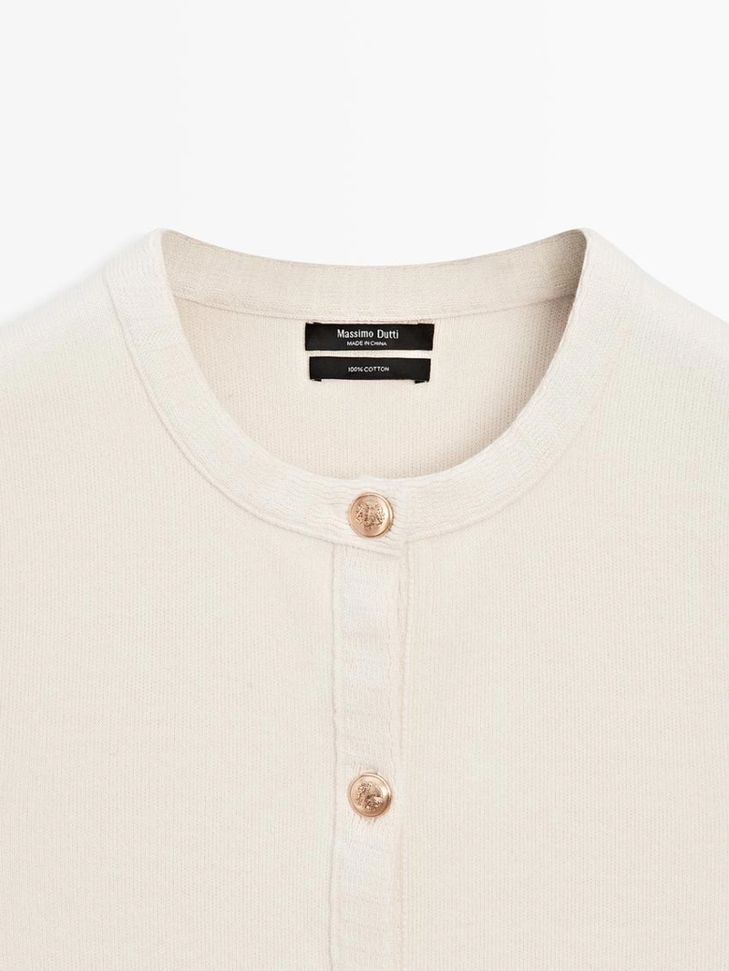 Жилет из хлопкового трикотажа с деталями карманов