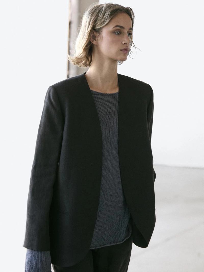 Льняной безворсовый блейзер