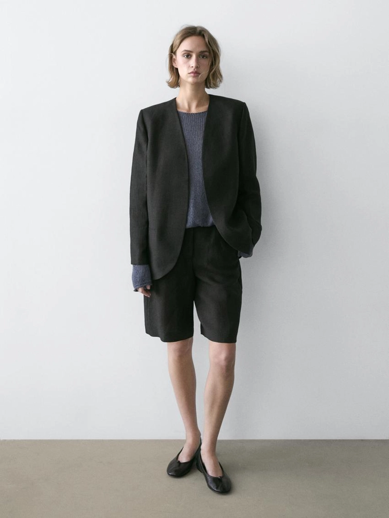 Льняной безворсовый блейзер