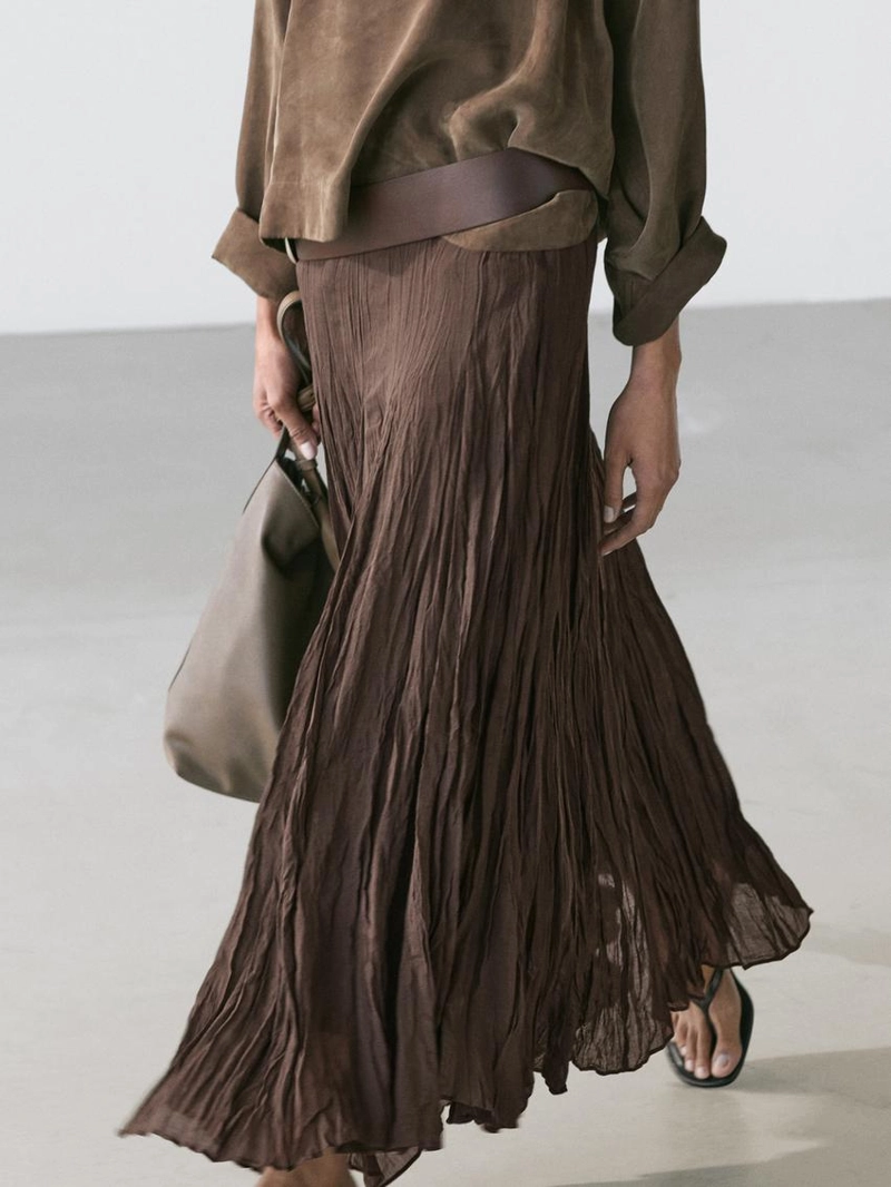 Юбка миди с расклешенными вставками