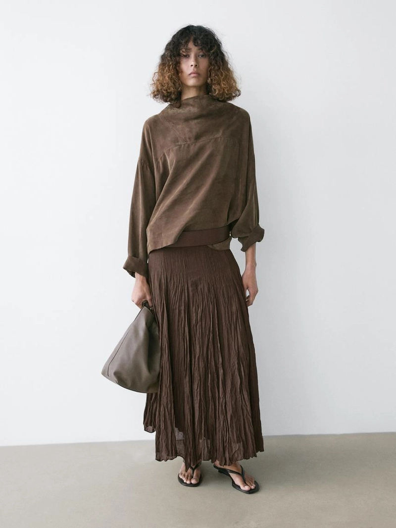 Юбка миди с расклешенными вставками