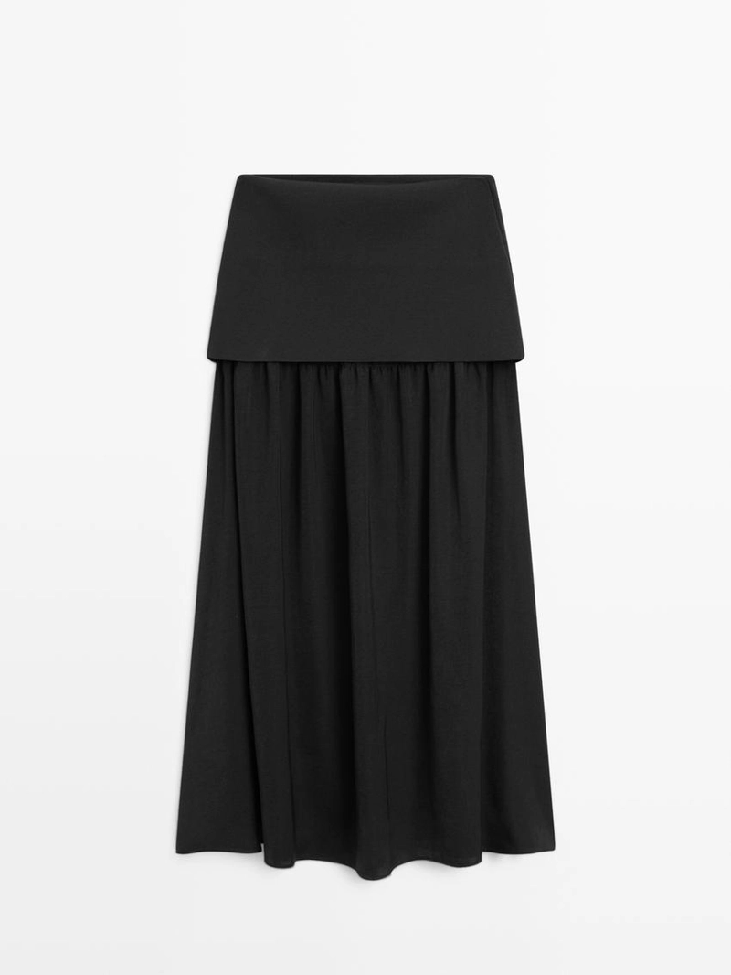 Юбка-миди с контрастными деталями