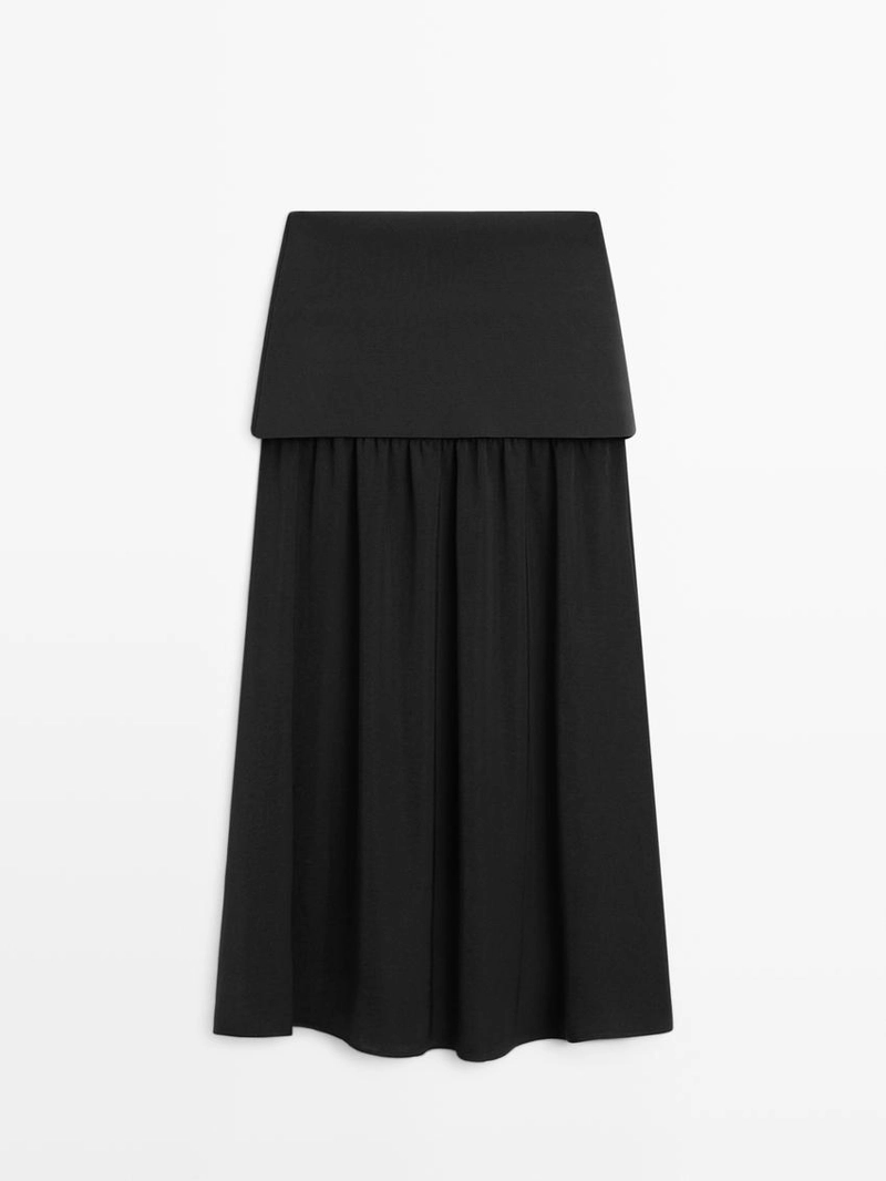 Юбка-миди с контрастными деталями