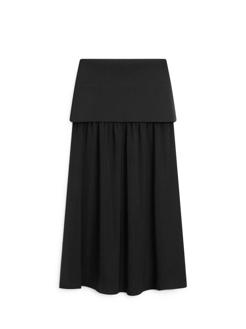 Юбка-миди с контрастными деталями