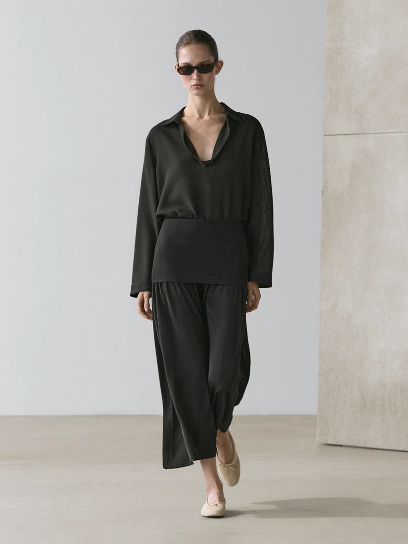 Юбка-миди с контрастными деталями