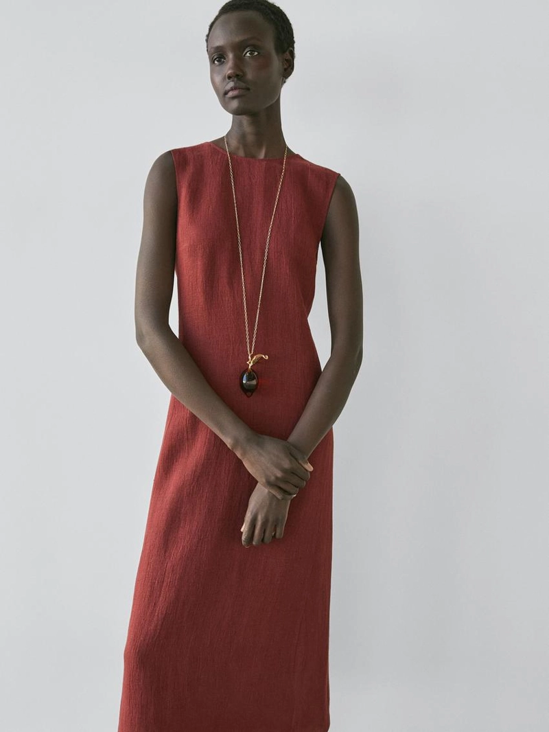 Платье на шею из 100% льна