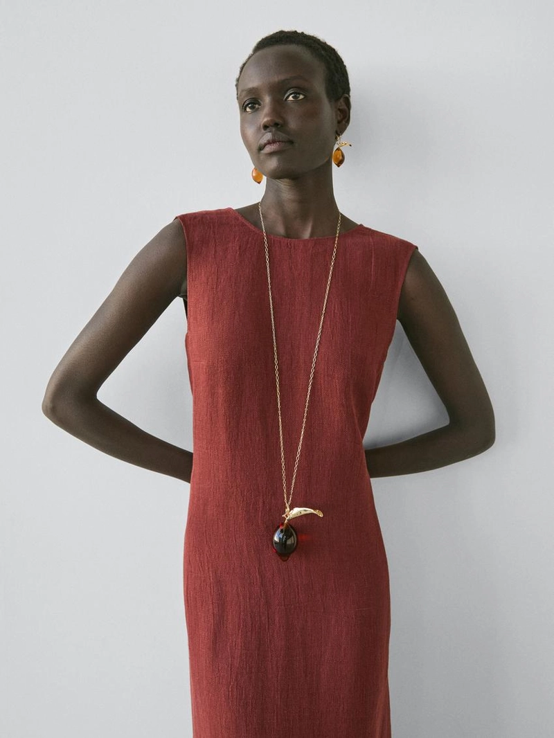 Платье на шею из 100% льна