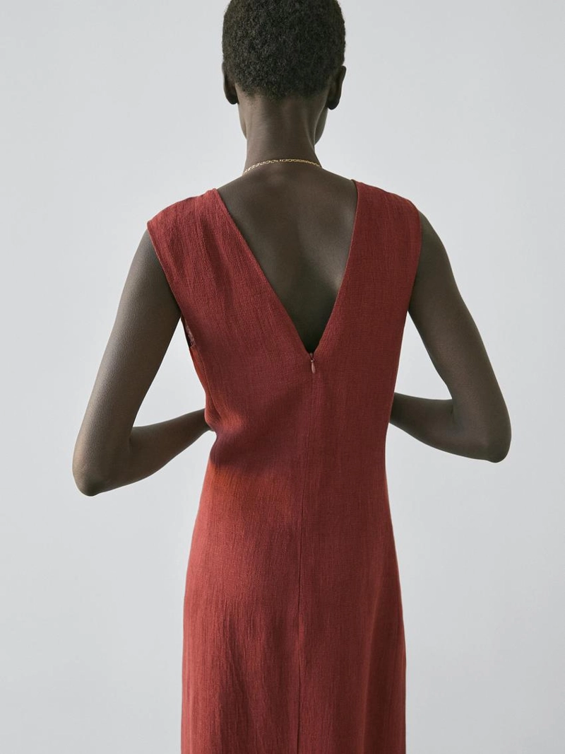 Платье на шею из 100% льна