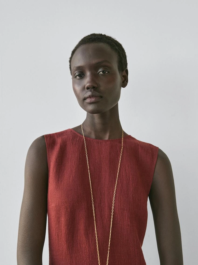 Платье на шею из 100% льна