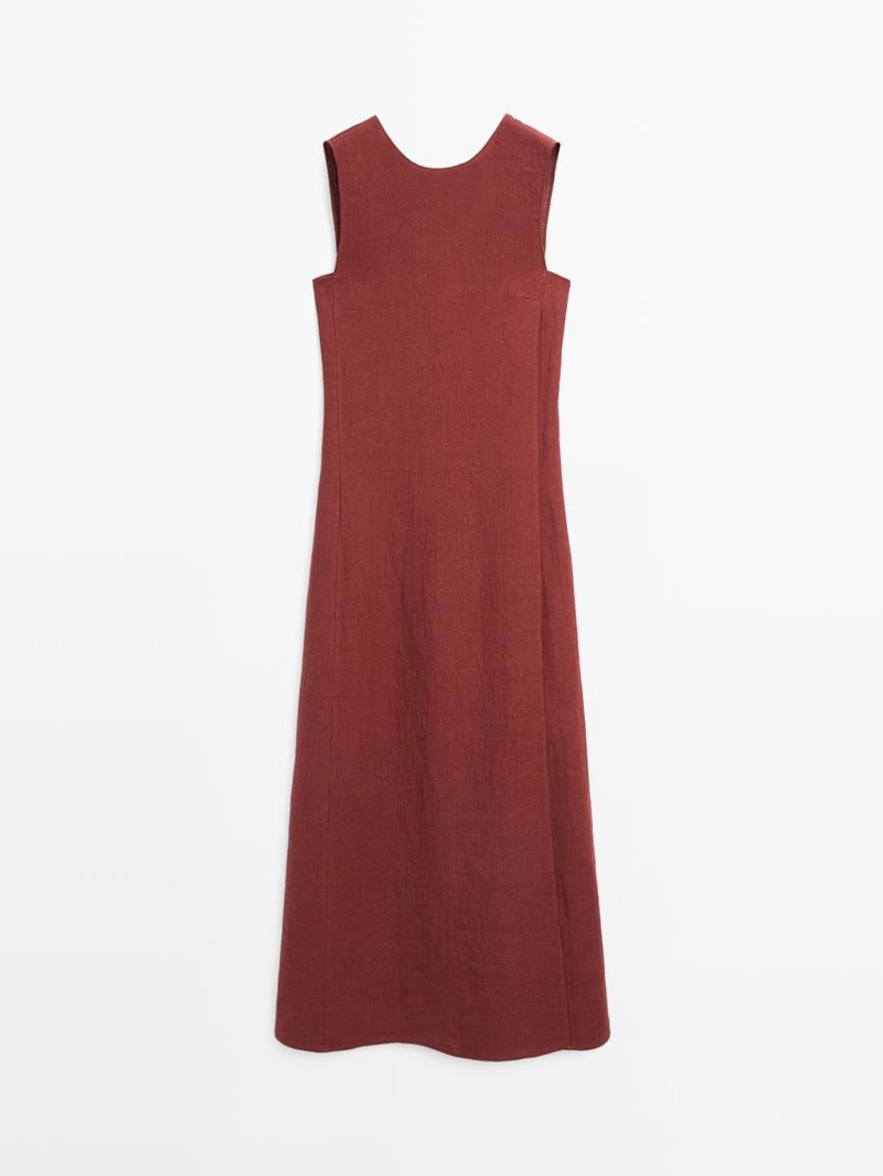 Платье на шею из 100% льна