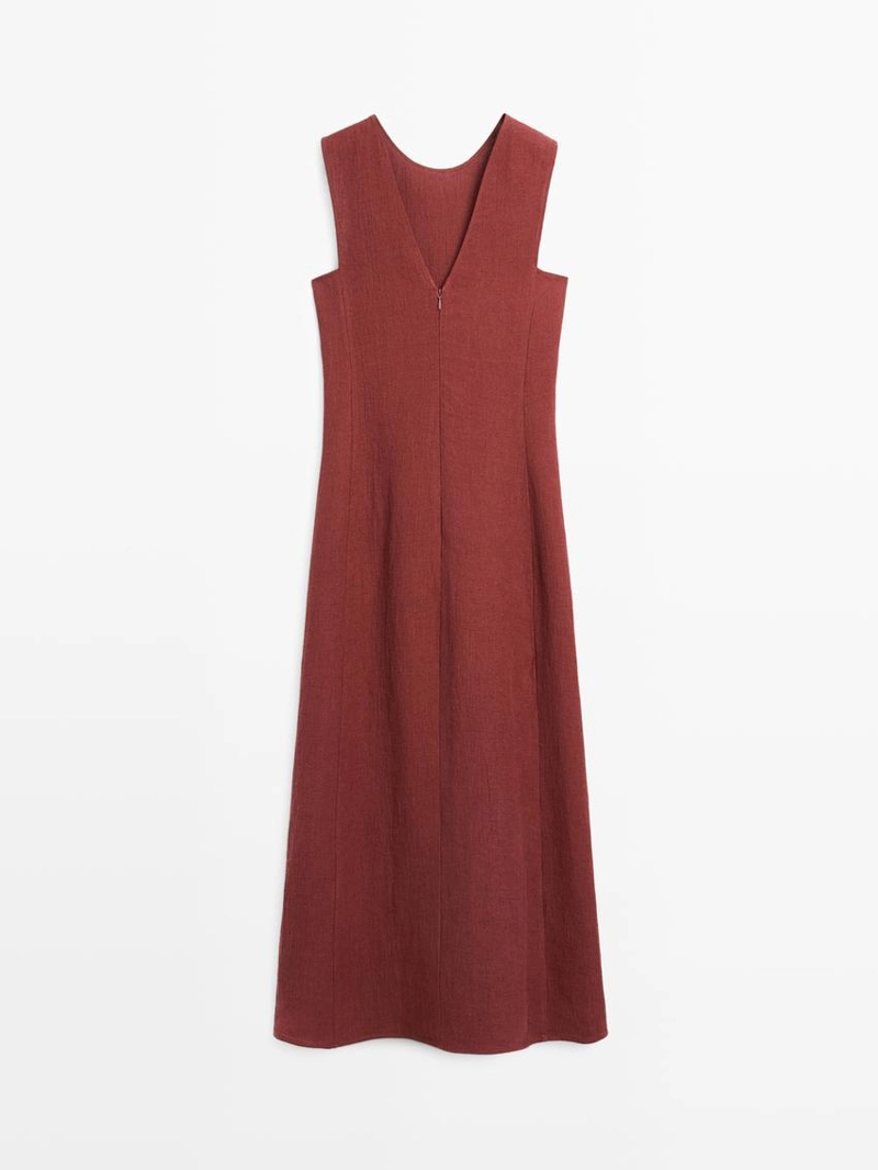 Платье на шею из 100% льна