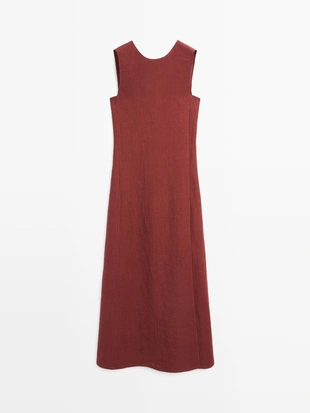 Платье на шею из 100% льна- Заказать в России