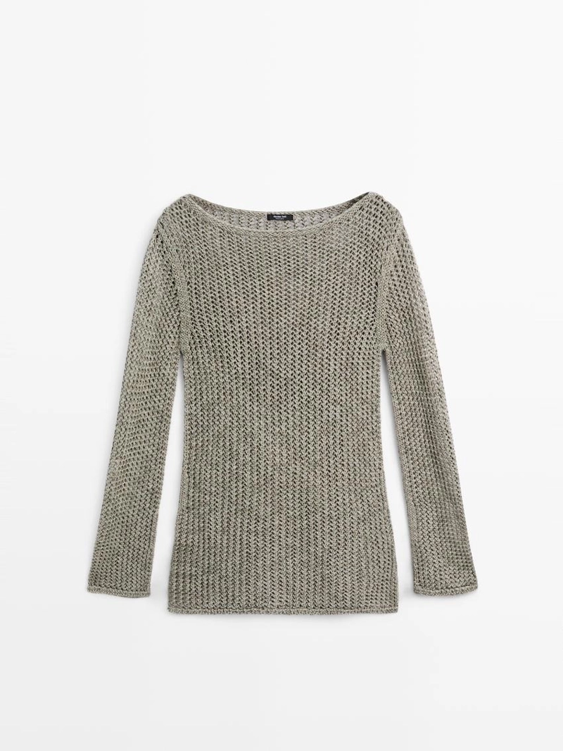 Свитер из хлопково-шерстяной смеси с вышивкой