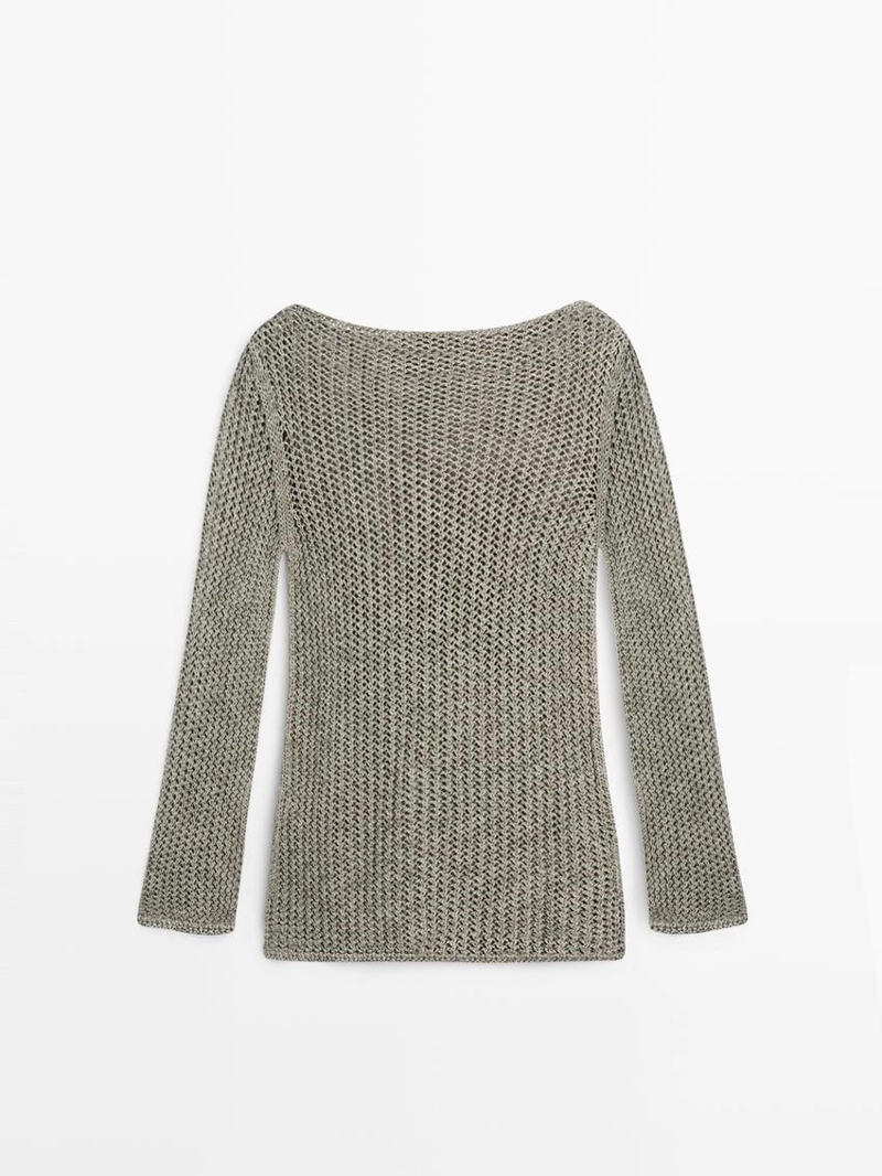 Свитер из хлопково-шерстяной смеси с вышивкой