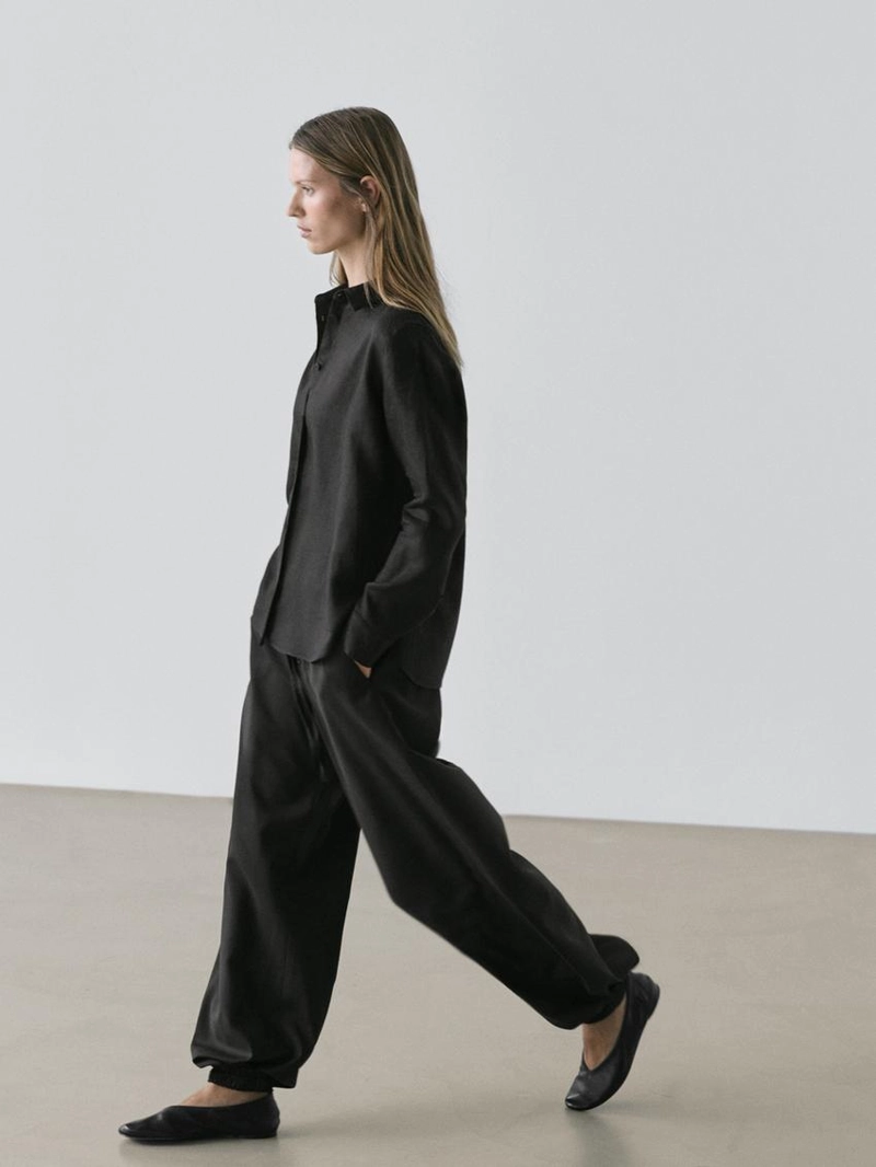 Рубашка из льна с плавным падением