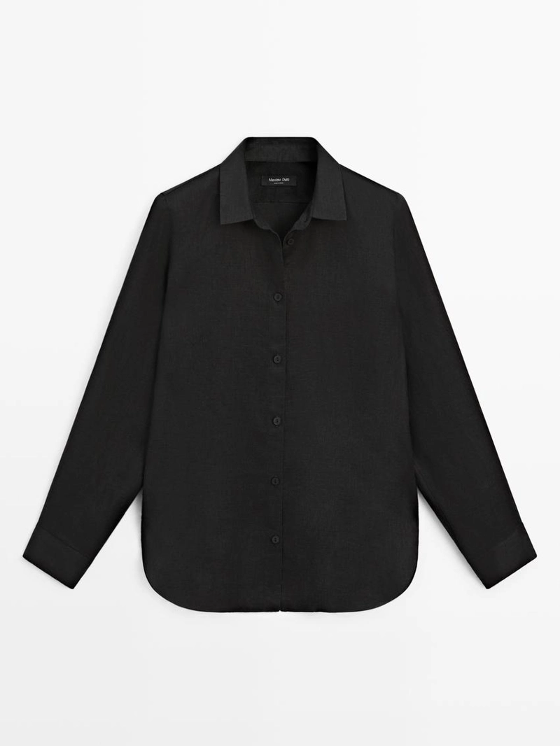 Рубашка из льна с плавным падением