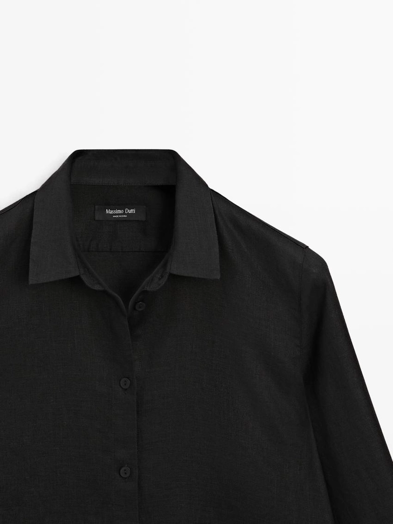 Рубашка из льна с плавным падением