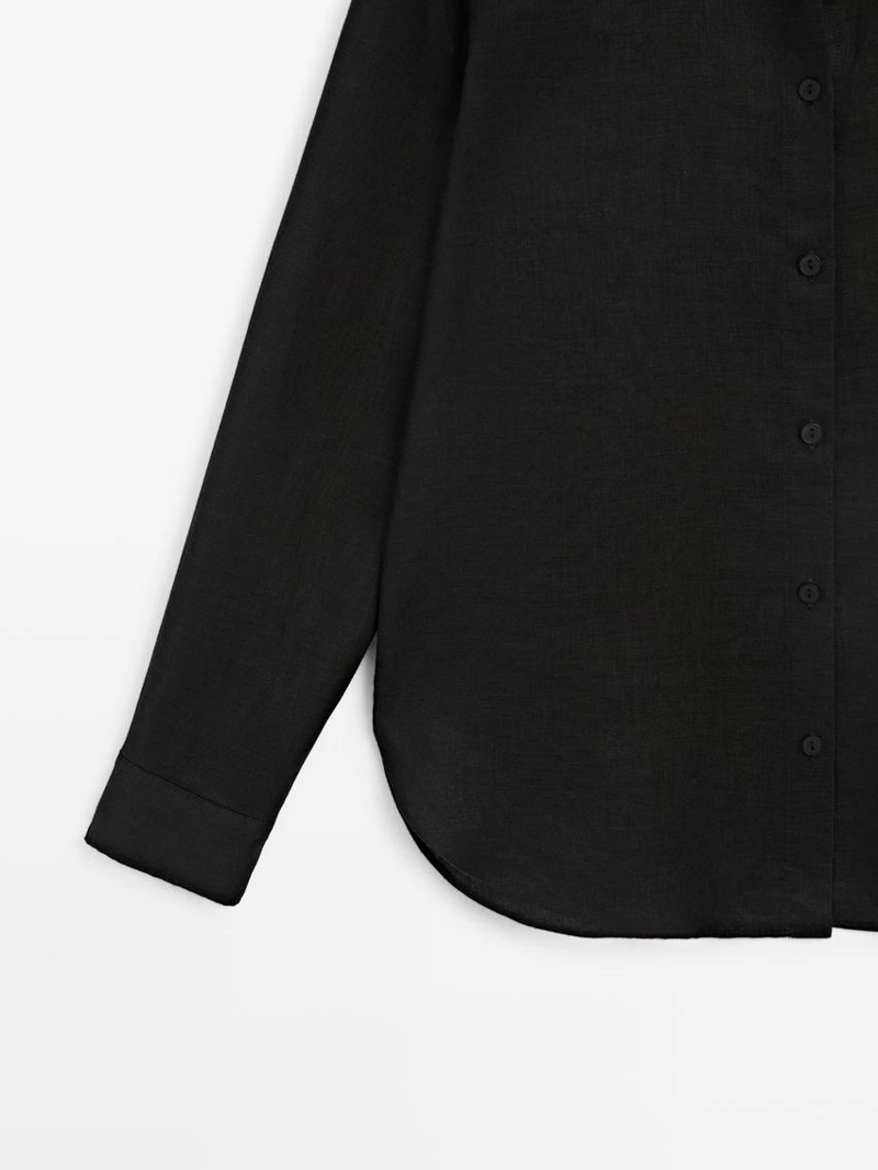 Рубашка из льна с плавным падением