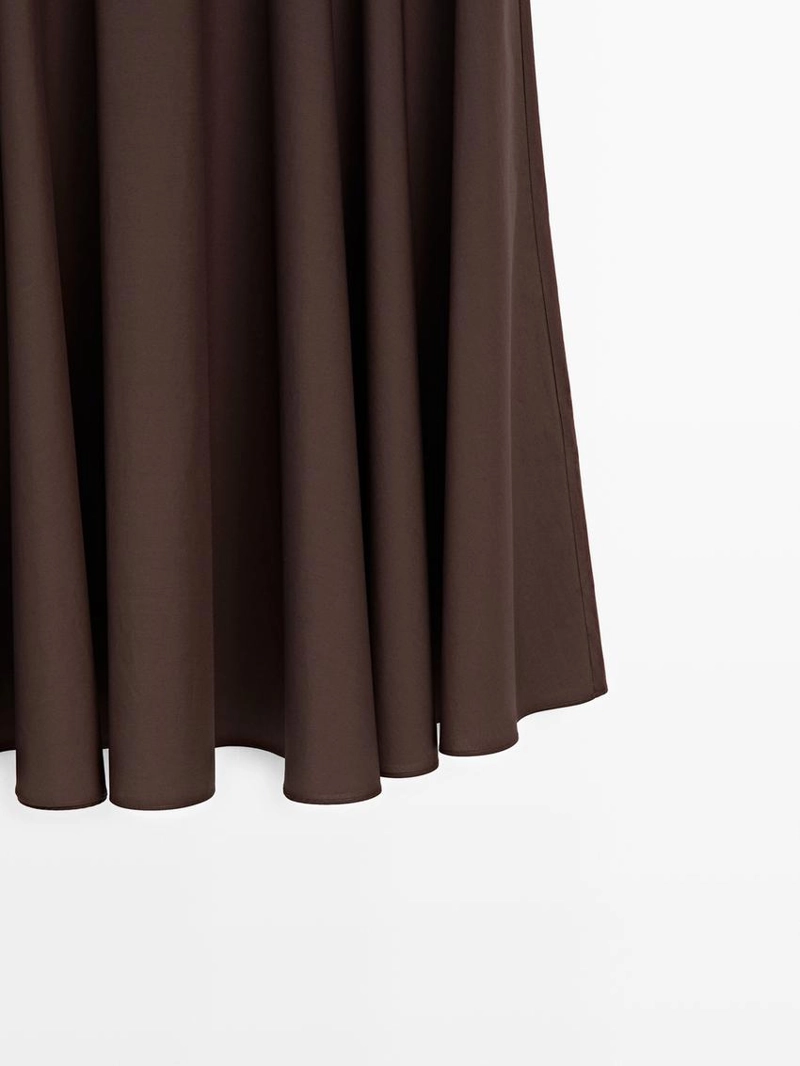 Юбка миди с поясом-корсетом и деталями швов