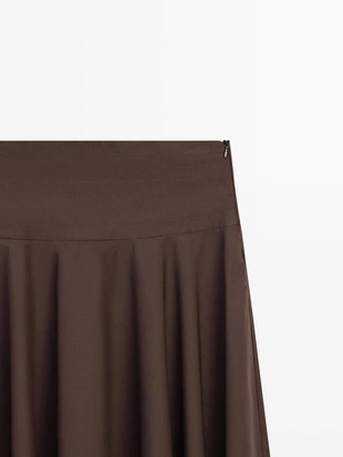 Юбка миди с поясом-корсетом и деталями швов- Заказать в России