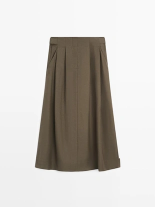 Юбка-миди с проймой- Заказать в России