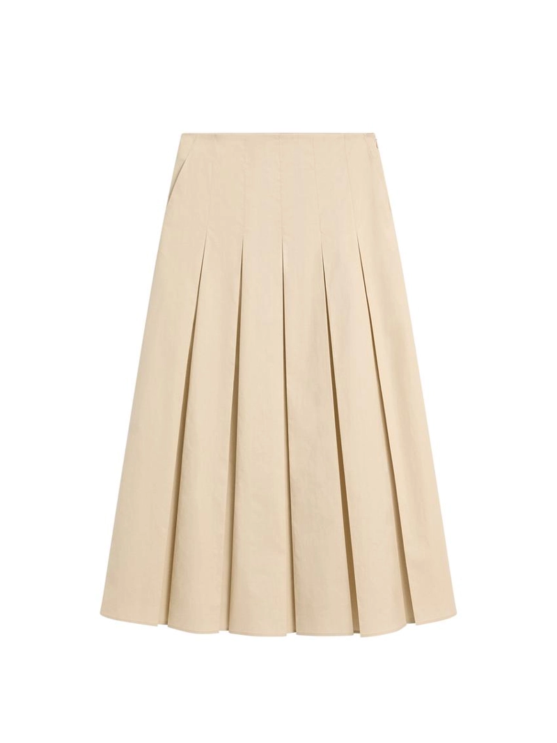 Хлопковая юбка-миди с отделкой в виде бокового складывания