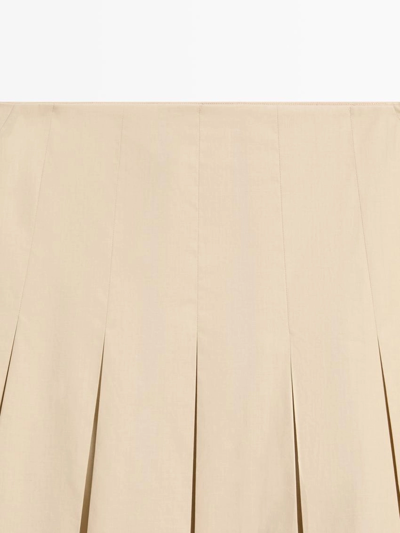 Хлопковая юбка-миди с отделкой в виде бокового складывания