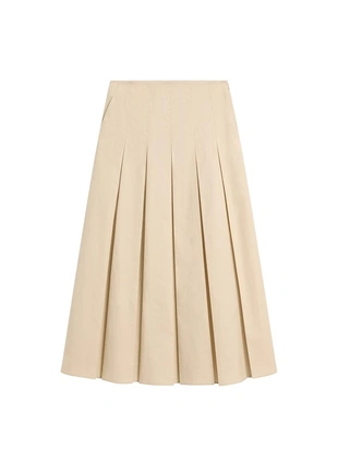 Хлопковая юбка-миди с отделкой в виде бокового складывания- Заказать в России