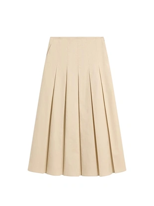 Хлопковая юбка-миди с отделкой в виде бокового складывания- Заказать в России