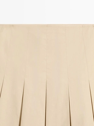 Хлопковая юбка-миди с отделкой в виде бокового складывания- Заказать в России