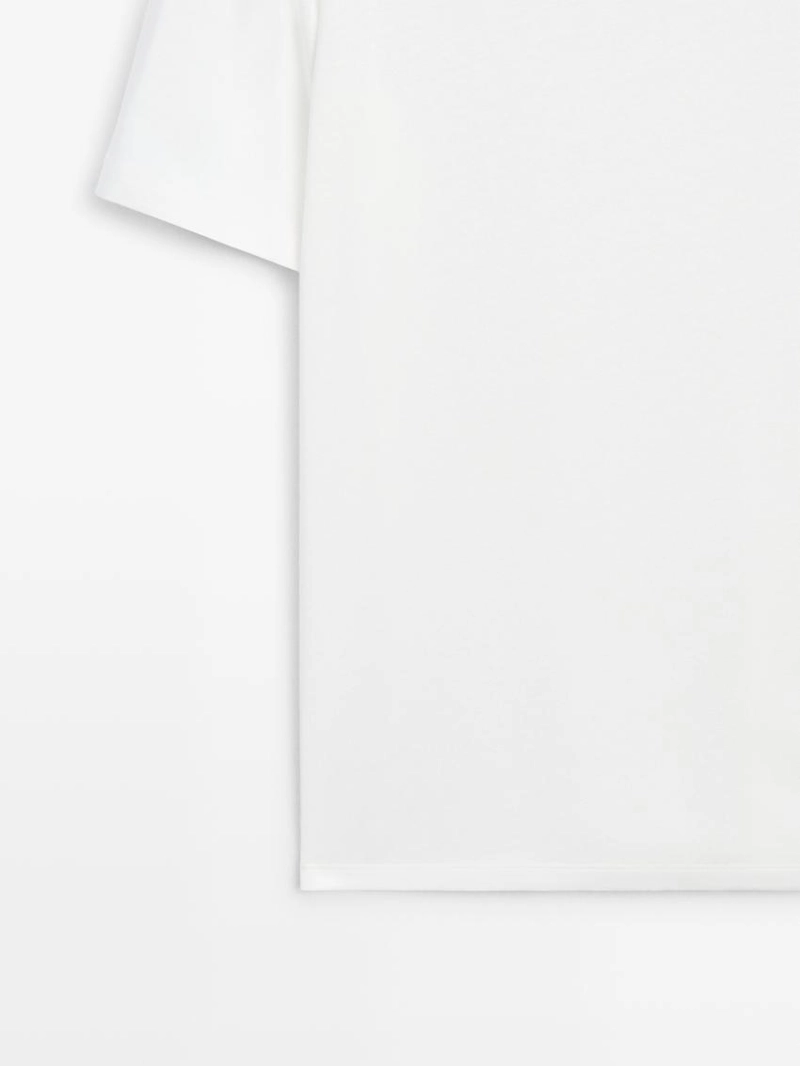 Футболка из льняной смеси на короткий рукав