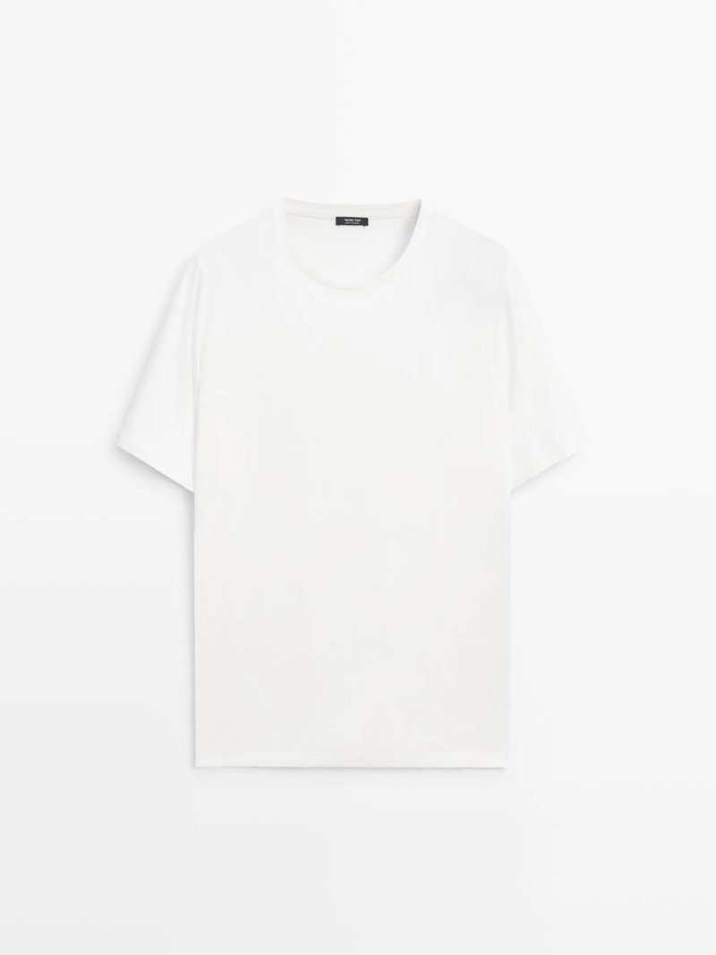 Футболка из льняной смеси на короткий рукав