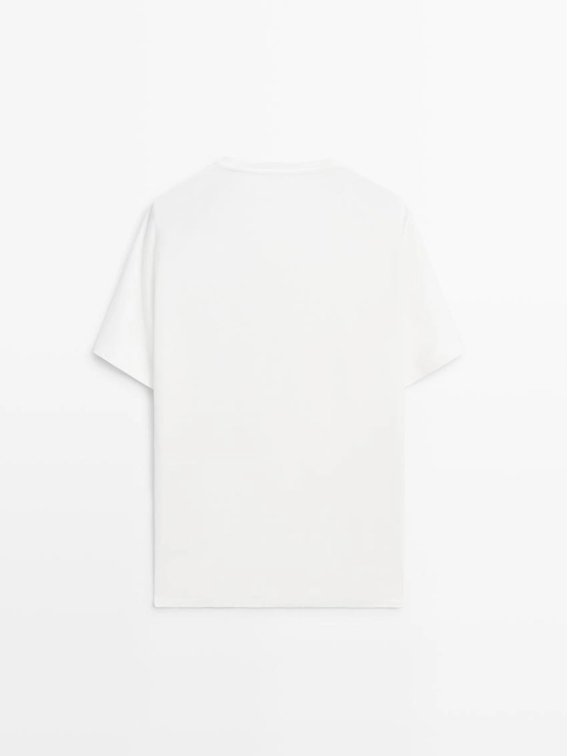 Футболка из льняной смеси на короткий рукав