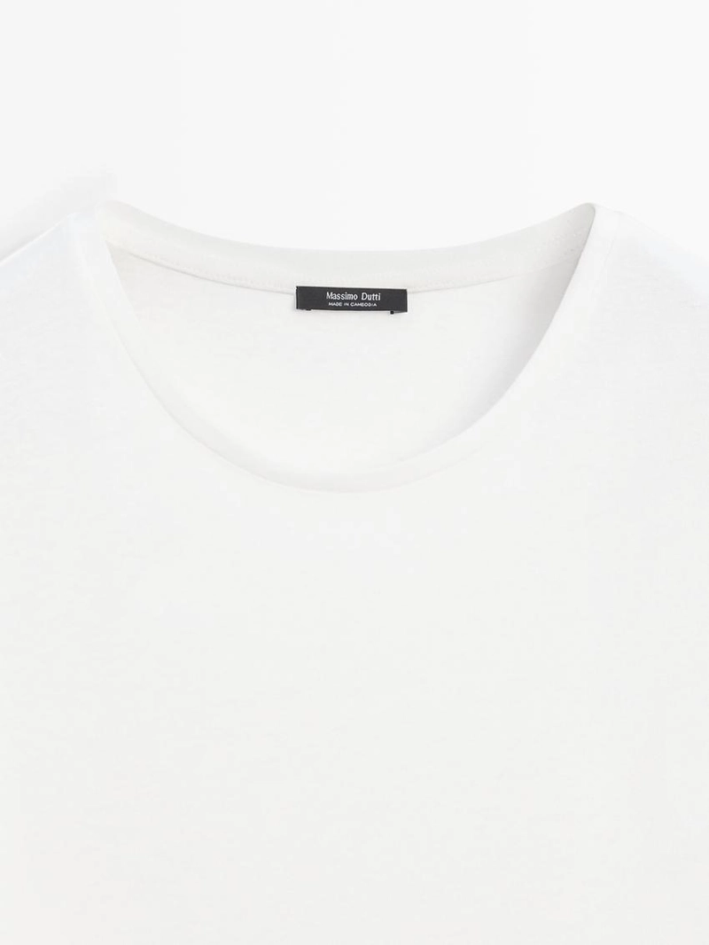 Футболка из льняной смеси на короткий рукав