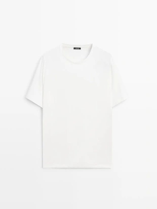 Футболка из льняной смеси на короткий рукав- Заказать в России