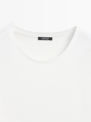 Футболка из льняной смеси на короткий рукав- Заказать в России