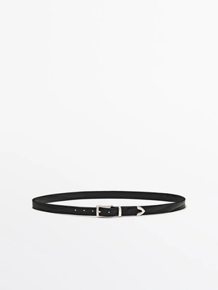 Кожанный ремень с деталями на наконечнике- Заказать в России