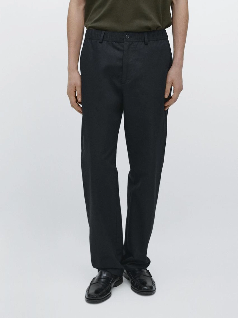 Хлопковые брюки в стиле джоггер из смесового материала