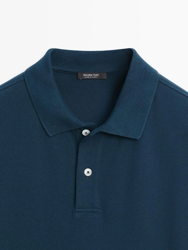 Поло из микротекстурированного хлопка