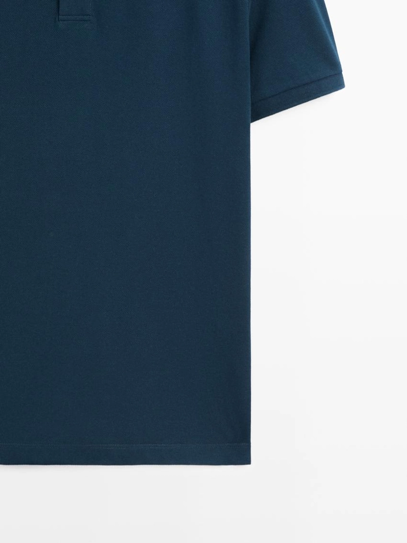 Поло из микротекстурированного хлопка