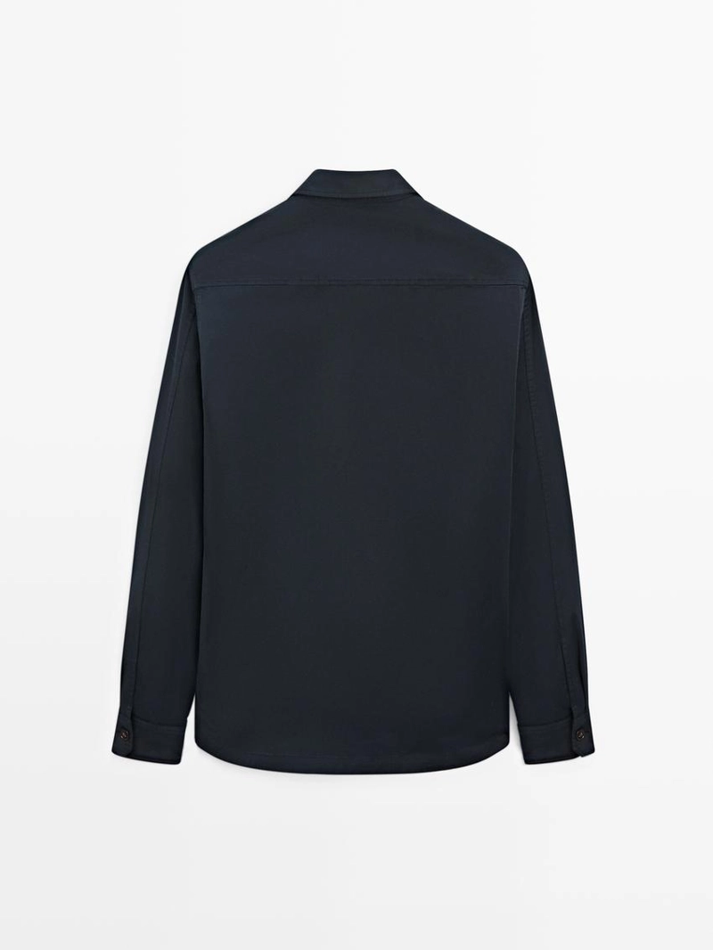 Рубашка-овершерт из смесового хлопка с карманами