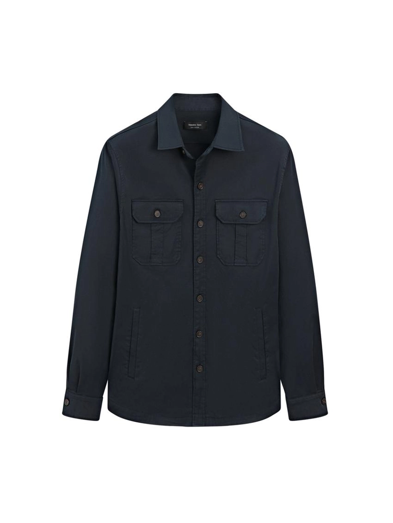 Рубашка-овершерт из смесового хлопка с карманами