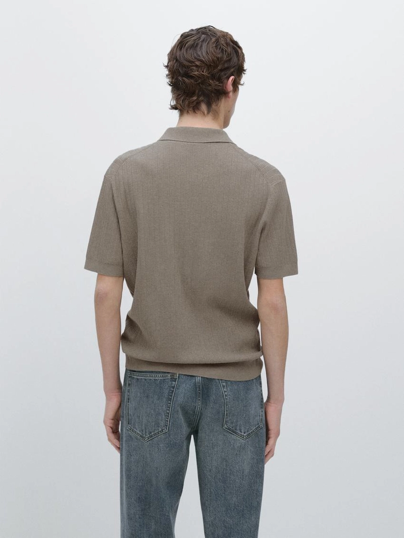 Поло-свитер из хлопкового трикотажа