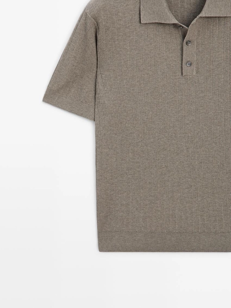 Поло-свитер из хлопкового трикотажа