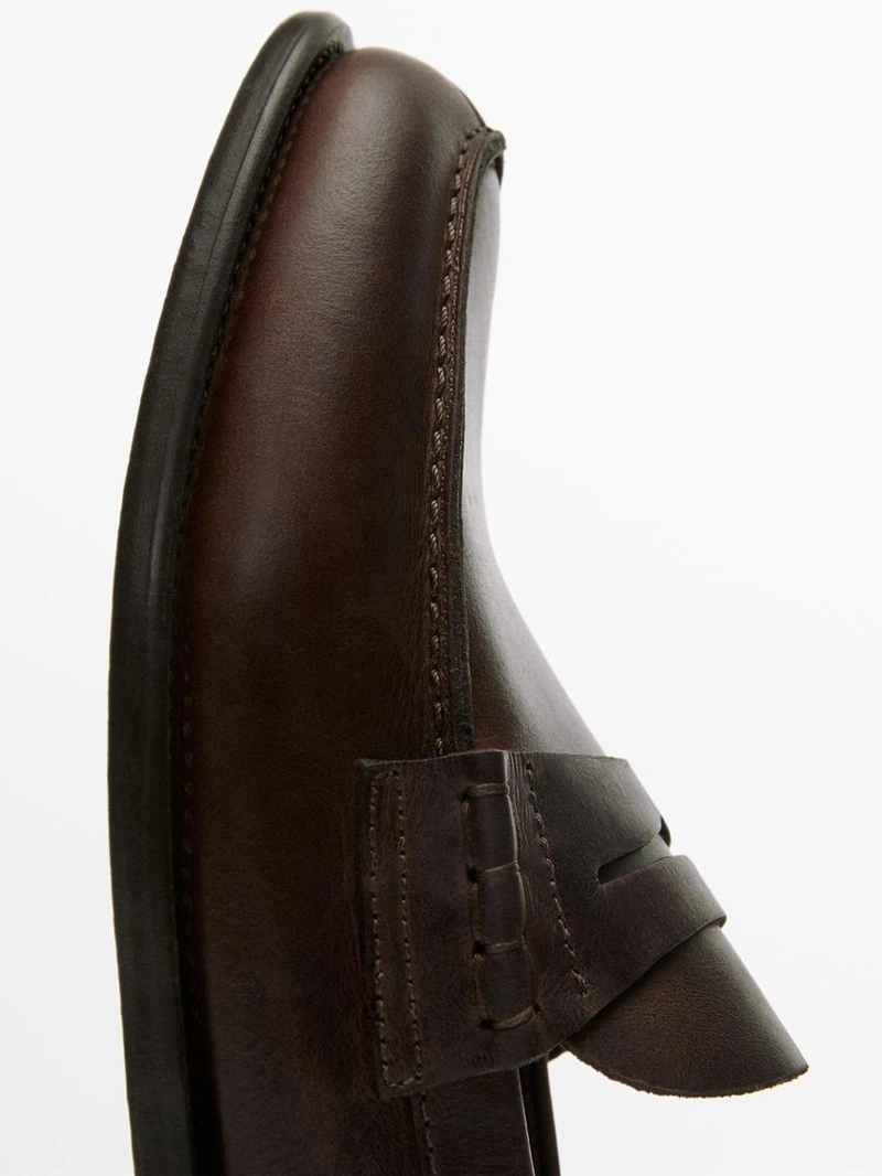 Мокасины из кожи с пенни-ремешком