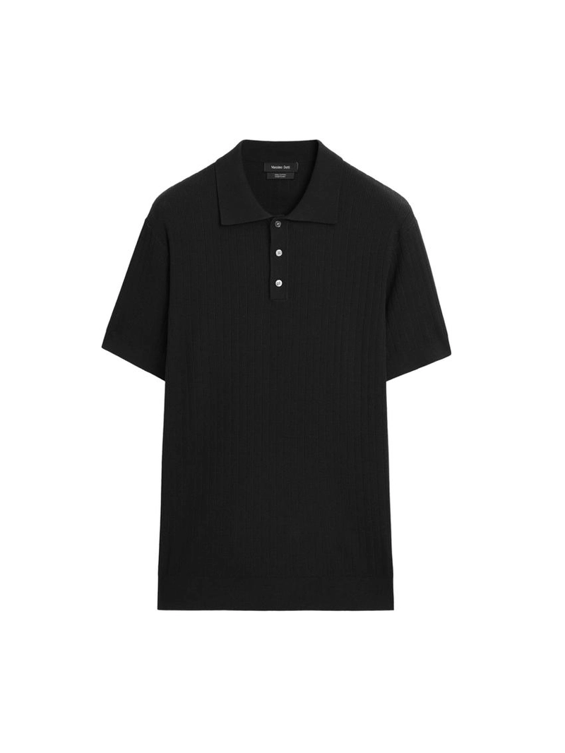 Поло свитер из хлопкового вязаного полотна